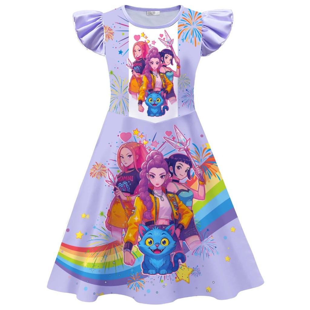 

Детское платье для девочек POP Rumi Zoey Mira с принтом и оборками на рукавах 110cm