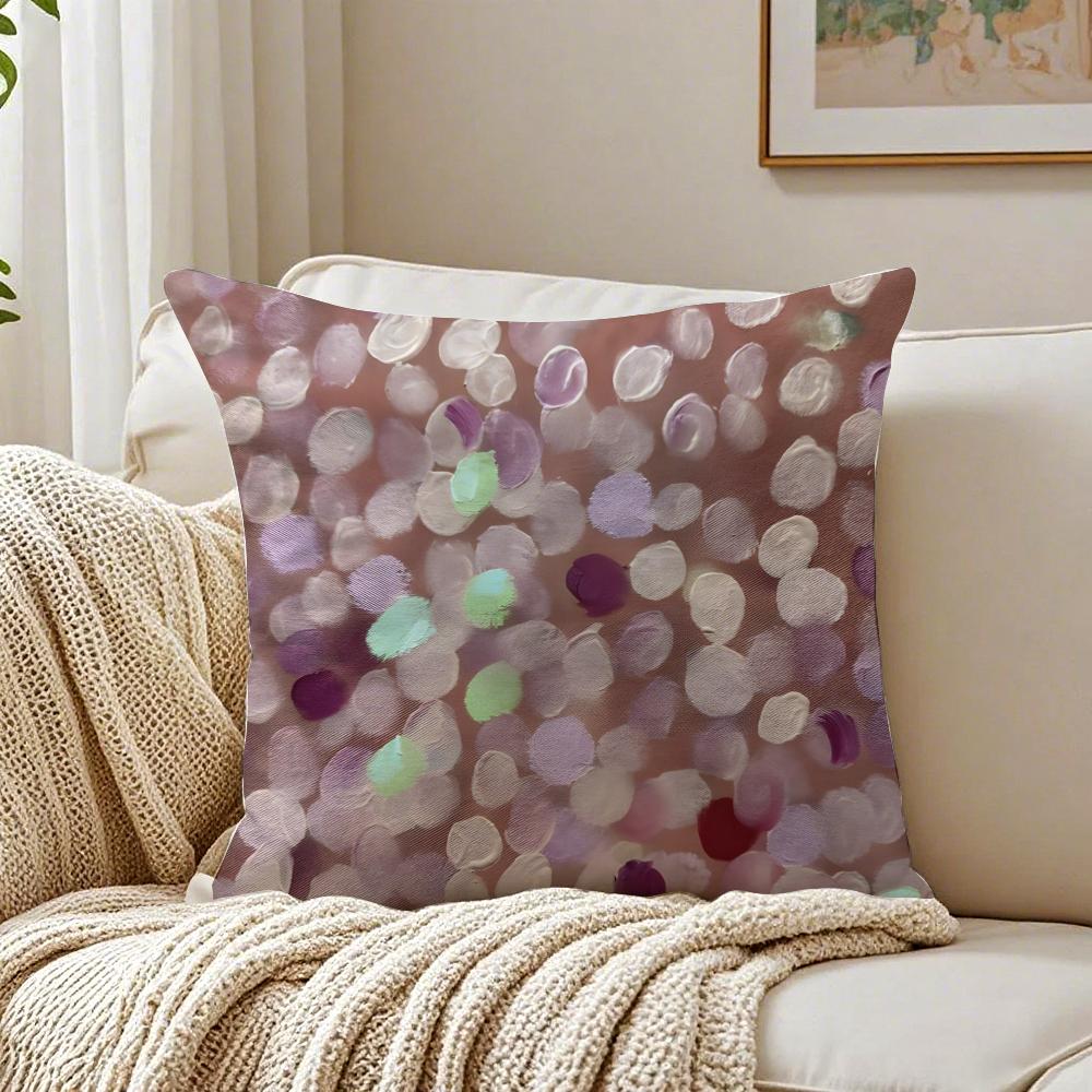 Ink Wash Bowknot Polka Dot Pillow Chinese Retro Cushion Cover Pillowcase Anti-Dustmite Living Room Sofa Decor Cushion Room