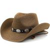 2023 Sommer Herren Damen Stroh Hohl Western Cowboyhut Elegante Dame Punk Marke Sombrero Hombre Cowgirl Outdoor Jazz Strand Sonnenhut