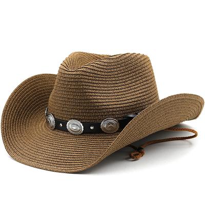 2023 Summer Men Women Straw Hollow Western Cowboy Hat Elegant Lady Punk Brand Sombrero Hombre Cowgirl Outdoor Jazz Beach Sun Hat