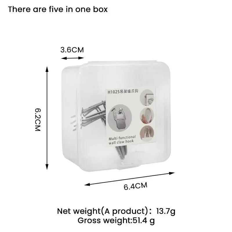 

5 шт. Стальные крючки-когти на стену Крючок для альбома Многоразовый Для рам Зеркал Произведений искусства Декор для дома и офиса