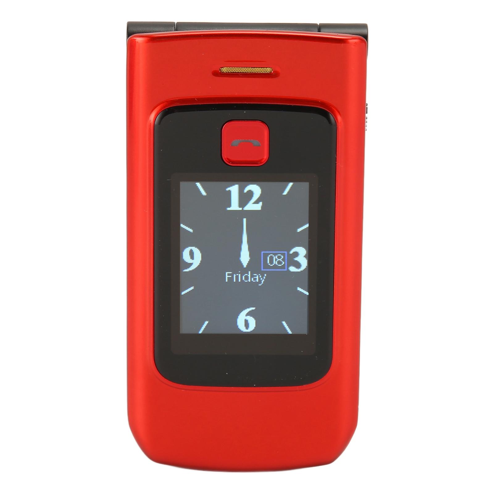 

YEEMI K21+ 4G раскладной сотовый телефон с большой кнопкой 2,6 дюйма 1,77 дюйма двойной экран громкий звук 4800 мАч скорость аккумулятора красный