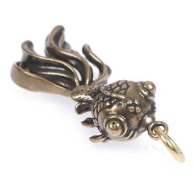 3D Brass Fish Casting Animal Figurine Retro Style Metal Sculpture Ornaments Gift