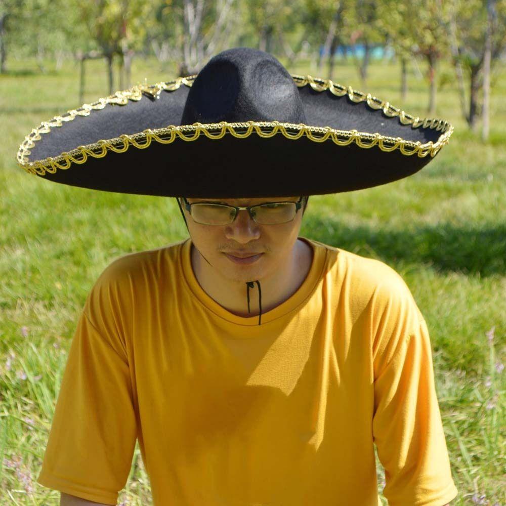 Ethnic Style Sombrero Hat Rolled up Brim Mexican Caps Mexico Hat Costume Accessories