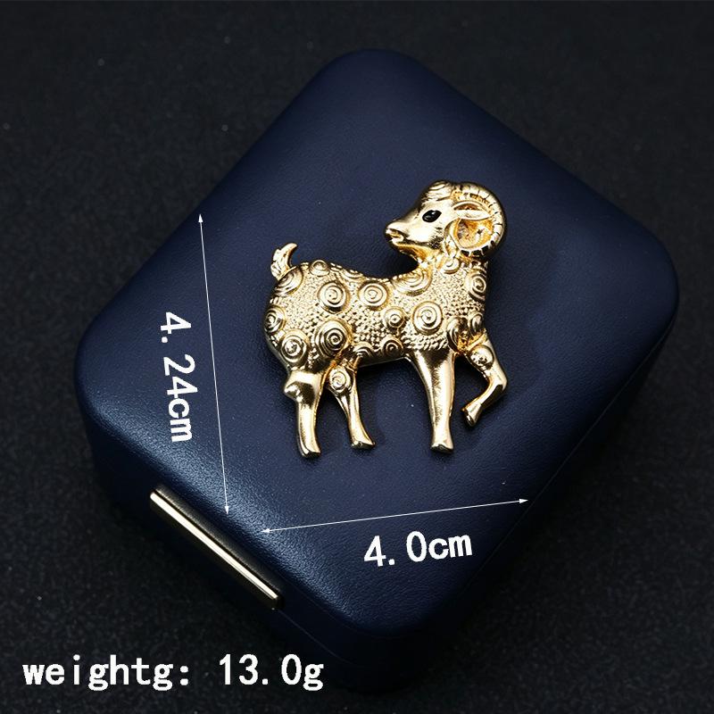 Year of the Sheep Zodiac Brooch: Alloy Sheep Corsage Pin for Women