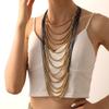 Layered Beaded Waterfall Necklace Exaggerated Multilayer Imitation Pearl Necklace  Wedding Jewelry
