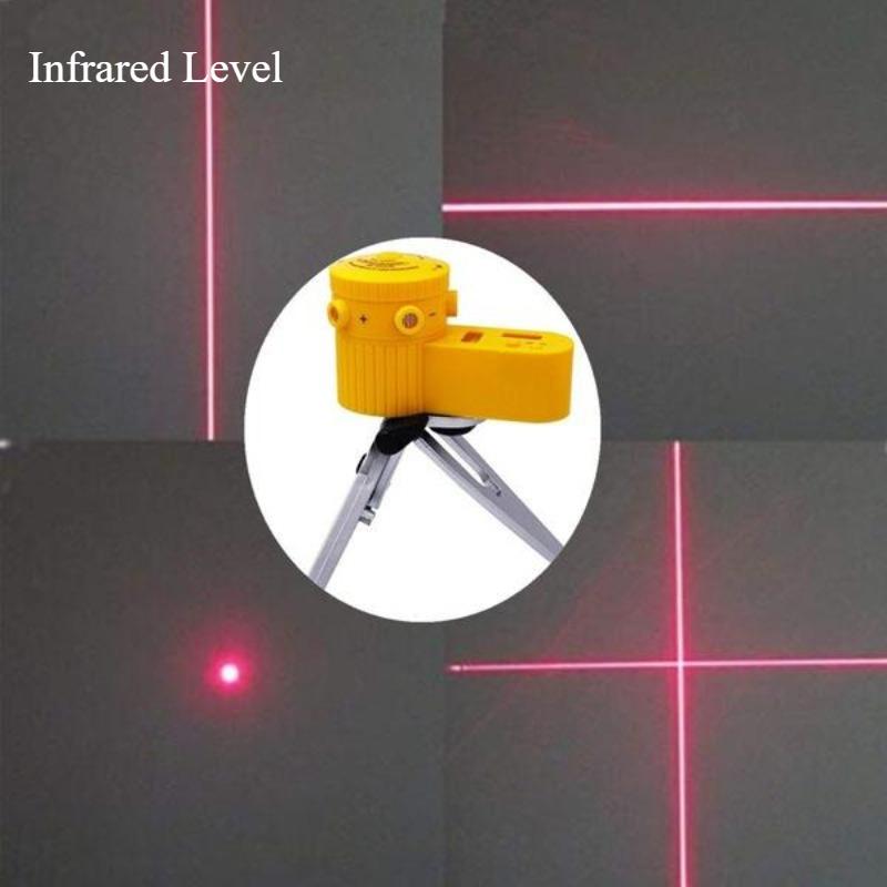 Nível de laser para ladrilhos cerâmicos multifuncional recém-atualizado, raio infravermelho com suporte, medidor de linha de fundição, pode girar, nível doméstico