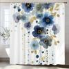 Watercolor Flowers And Plants Patterns Shower Curtain, Bathroom Decorative Shower Curtain, Waterproof Shower Curtain With Hooks