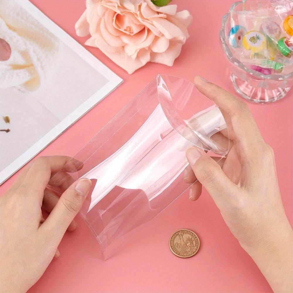 30pcs Clear PVC Plastic Pillow Boxes Sturdy Transparent and Reusable Small Gift Candy Cookie Packaging Containers