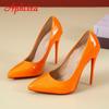 Aphixta 12cm Super High Thin Heels Pumps Women Shoes Pointed Toe Patent Leather Wedding Colorful Dress Stiletto Heel Shoes Woman
