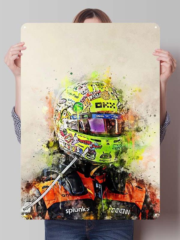 Lando Norris Racer Posters F1 Racing Metal Signs Gaming Room Decoration Custom Tin Plates for Wall Art Decoration Retro Decor