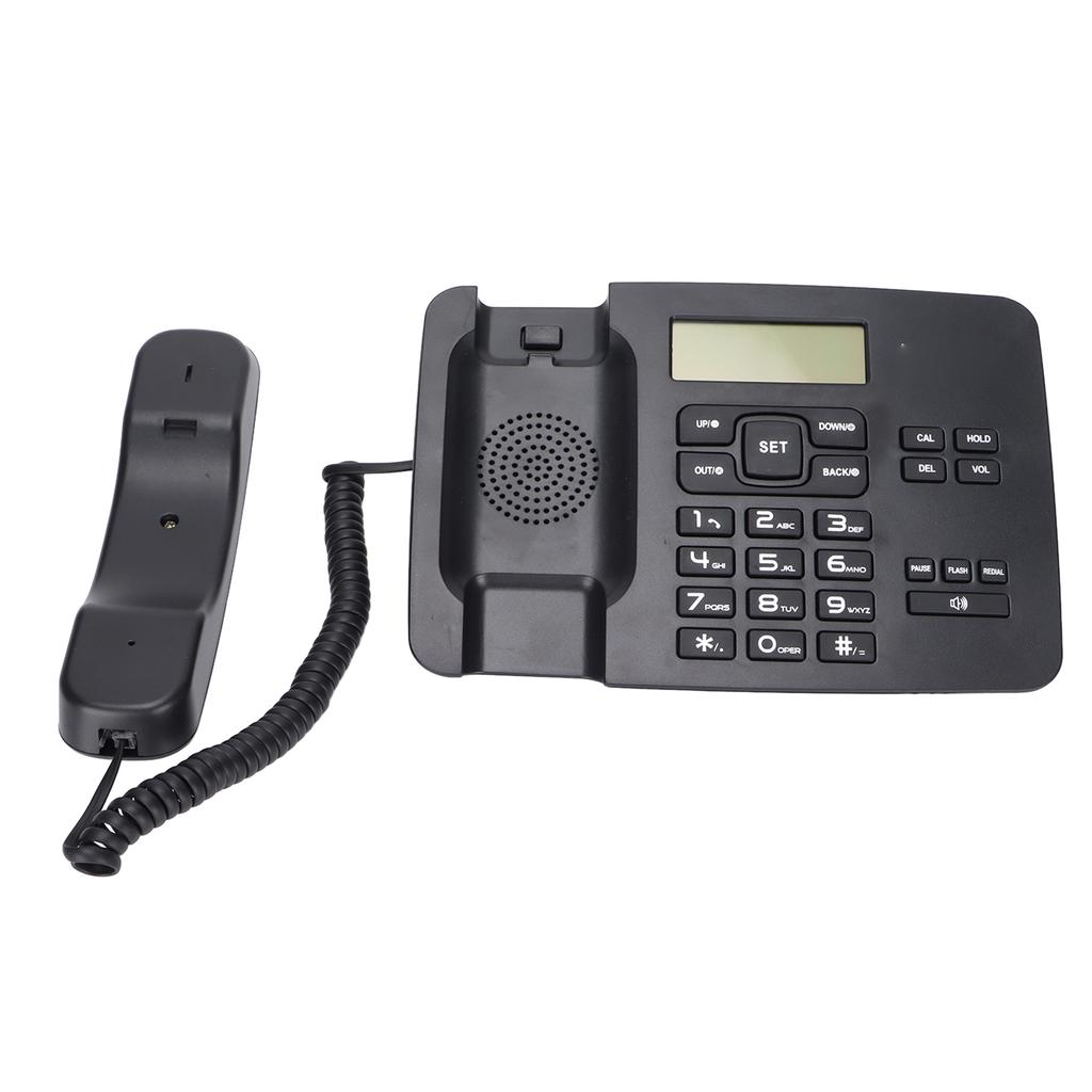 Kabelgebundenes Telefon Anrufer-ID Semi-Freisprecheinrichtung Einstellbare Lautstärke Kabelgebundenes Festnetz mit LCD-Display für Büro Zuhause Hotel Schwarz