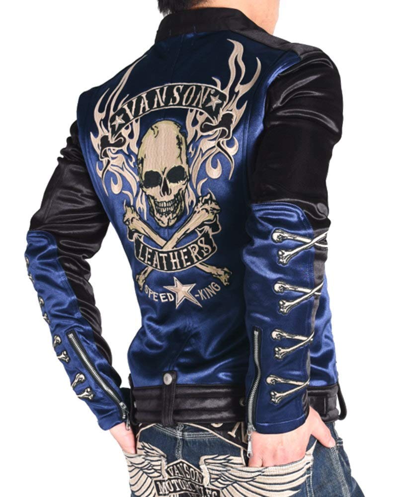 

by our Riders Flying Fire Skull Embroidery Patch Bonding Riders Jacket Navy x [Banson] [Custom-ordered store] & JFV-901-DNAVY-BLACK (XXL, D. Black)