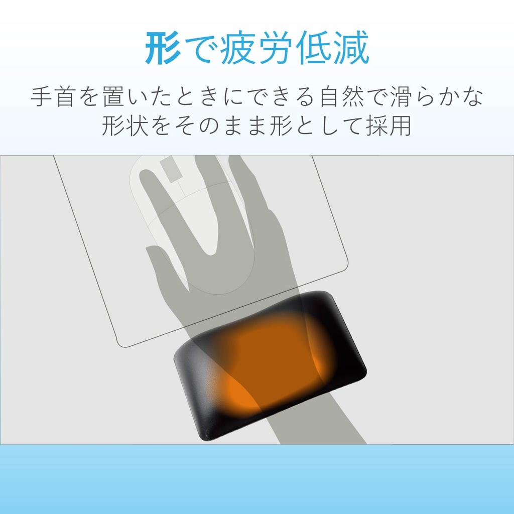 ELECOM FITTIO Gel Wrist Made in Rest, Fatigue-Reducing, Short, Japan, Black, MOH-FTRBK