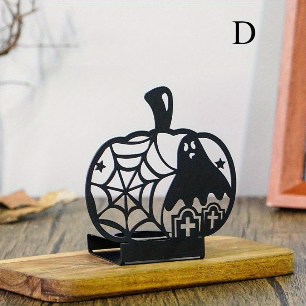 Schmiedeeiserner Kerzenhalter Halloween Gothic Dekoration, Gruselige Wohnaccessoires für Party Weihnachten Neujahrsgeschenk