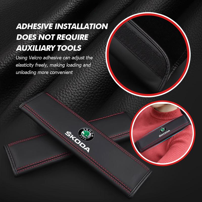 AAABT1 Car Seat Belt Protection Cover Safety Shoulder Pad Auto Accessories For Skoda Octavia Superb RAPID FABIA KAMIQ KAROQ KODIAQ YETI