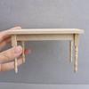 Unfinished Wooden Doll House Table 1:12 Scale Miniature Dining Table Furniture Ornament For Art Painting 11.8x7.6x7cm