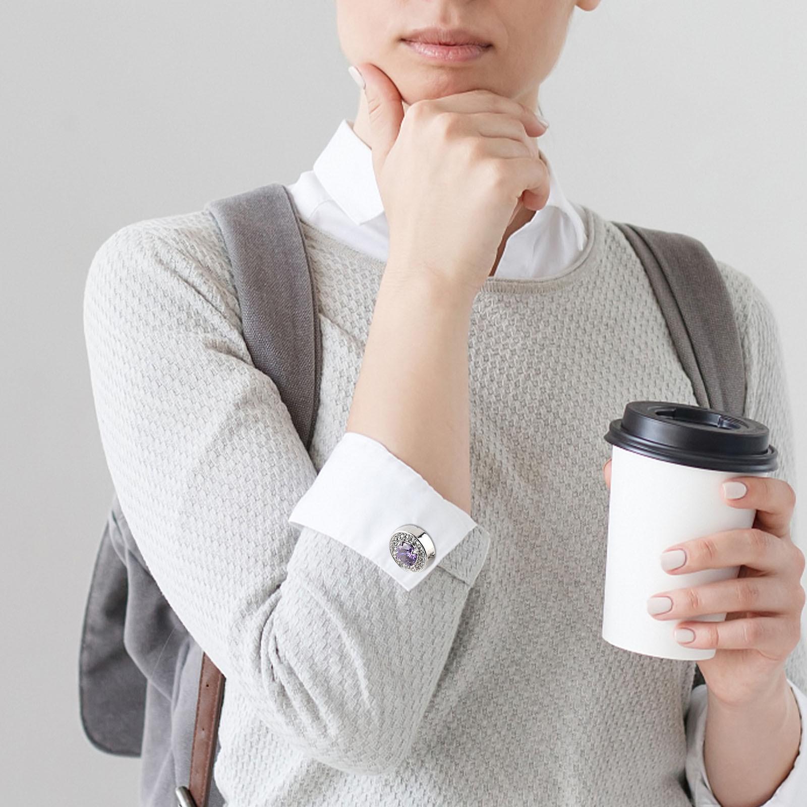 Новые запонки - модные французские запонки с бриллиантами - манжеты для ногтей One Size — фото 7