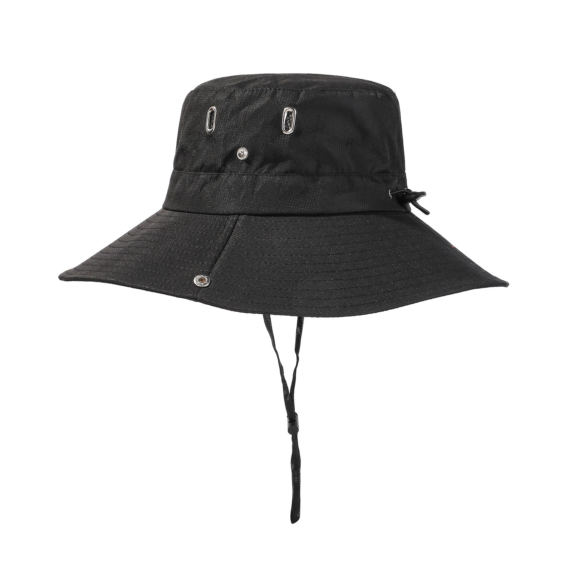 

Versatile Hat Style Multi Color Breathable Sun Shading Fisherman Hatscaps Black