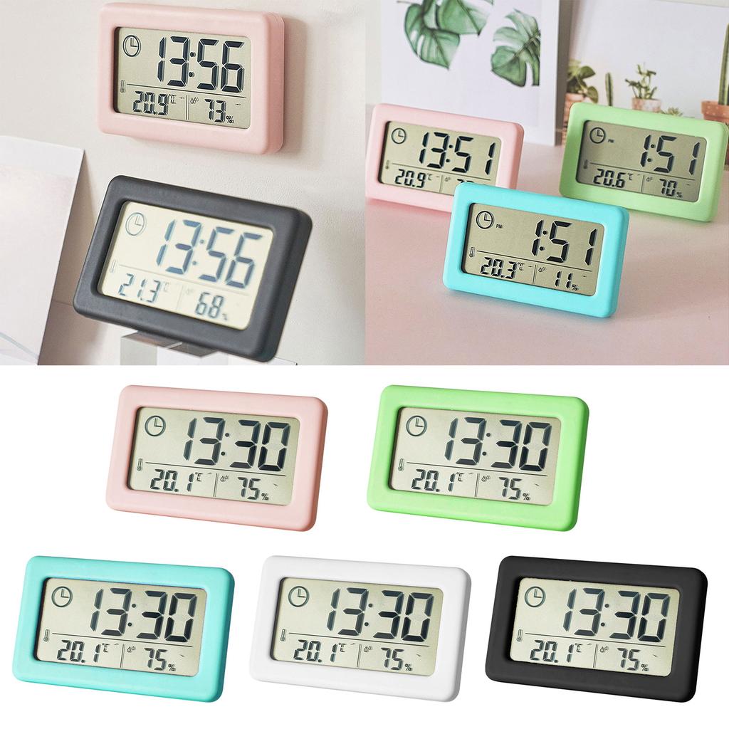 Electronic Clock Featuring Large LCD Display and Accurate Temperature Humidity Meter Sensor