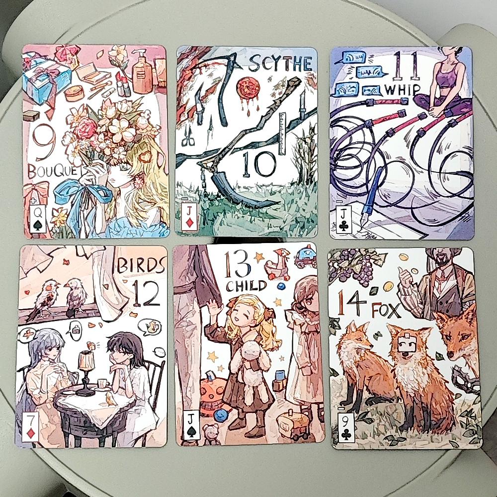 Primitive Lenormand Deck Rana System 9*6cm 42 Pcs Beginner-Friendly Lenormand Cards
