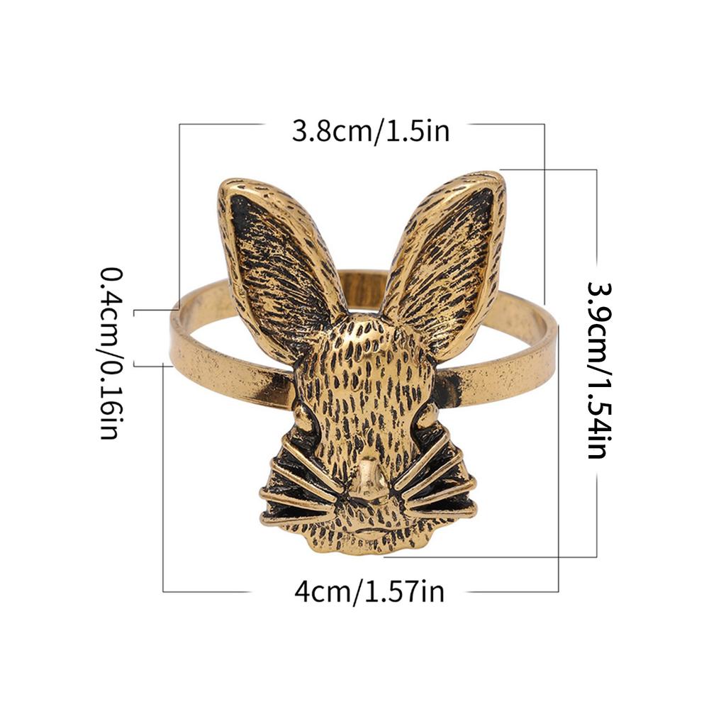 Set of 6 Portable Easter Rabbit Napkin Holders Rabbit Napkin Rings for Easter Thanksgiving and Festival Table Decoration