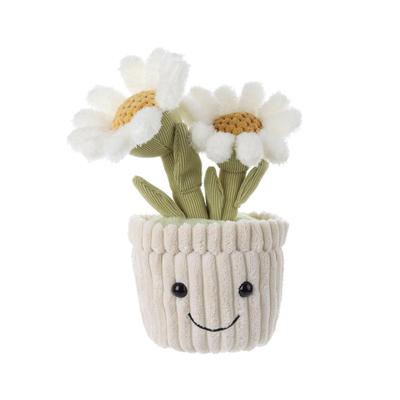 Apricot Lamb Potted Daisy Plush Toy for Kids, Soft and Cute Fluffy Potted Daisy for Girls and Boys, 25cm