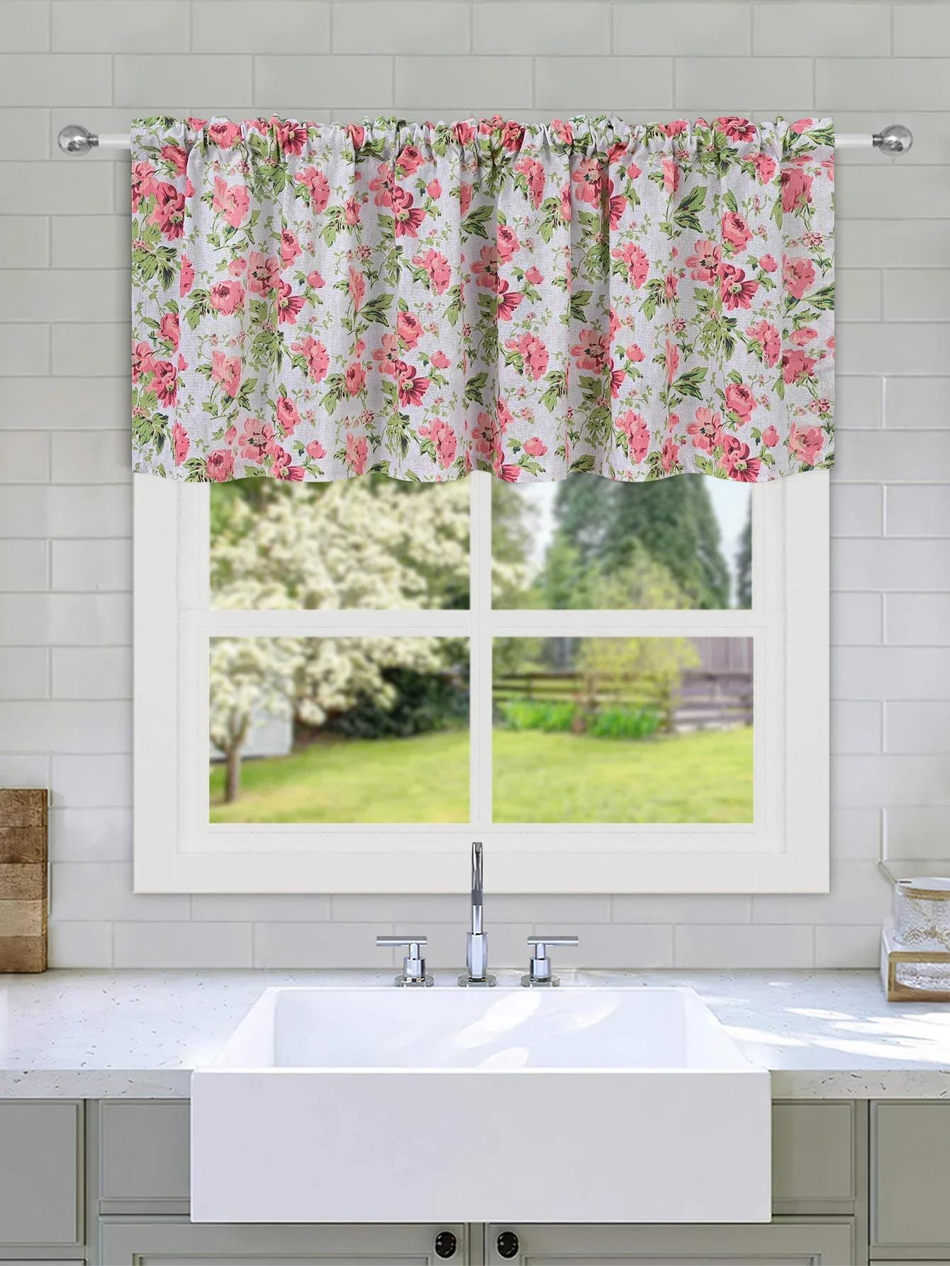 Tonnika Chen Room Darkening Small Window Curtain Short Curtains Living Kitchen Bathroom Printed Pattern Single Panel Polyester With Rod Pocket Washable Ready