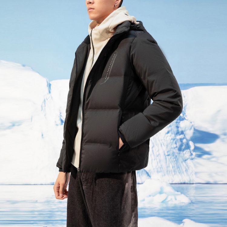 Anta Flame Technology Short Warm Hooded Down Jacket Men Outerwear Black 952147911-3