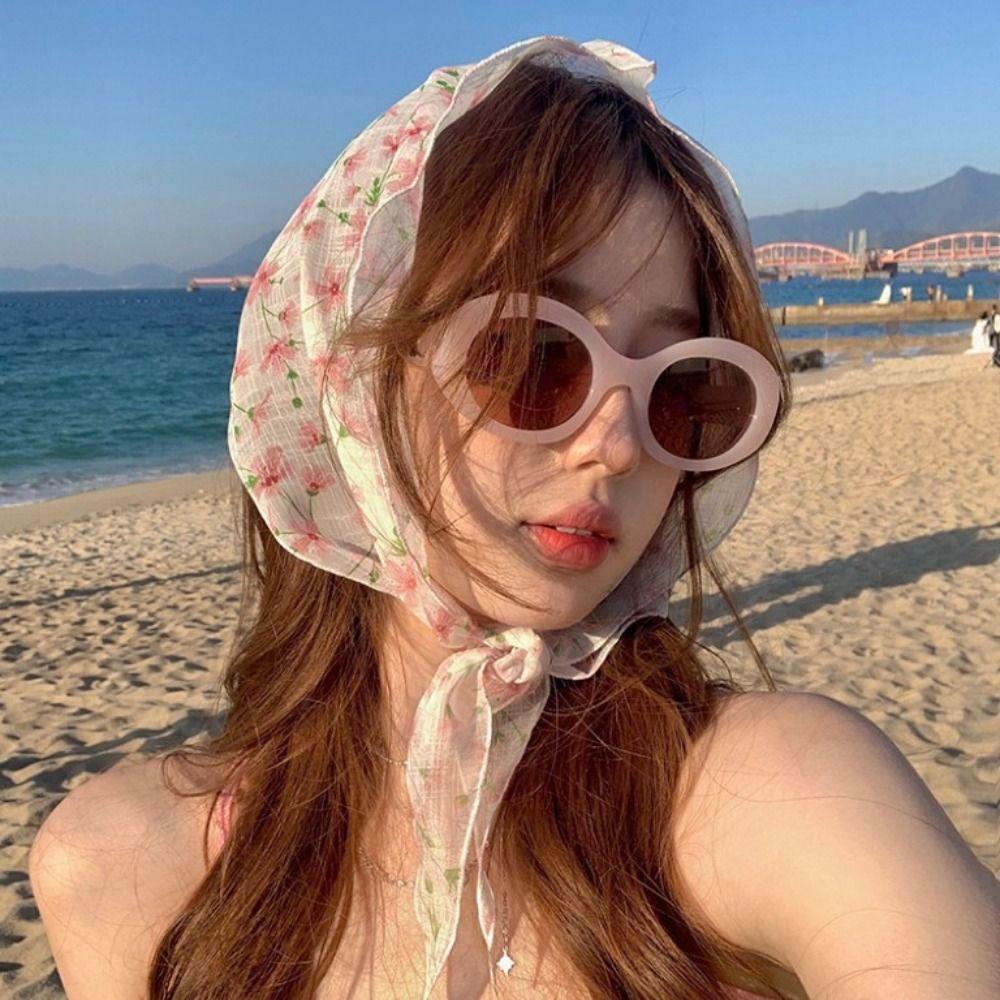 

Light Weight Floral Hair Bandanas Breathable Floral Printed Turban New Boho Headbands рожевий