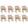 Day and Night - Day and Night Garden Chairs 8 Units Solid Teak Wood with Gray Checkered Cushions