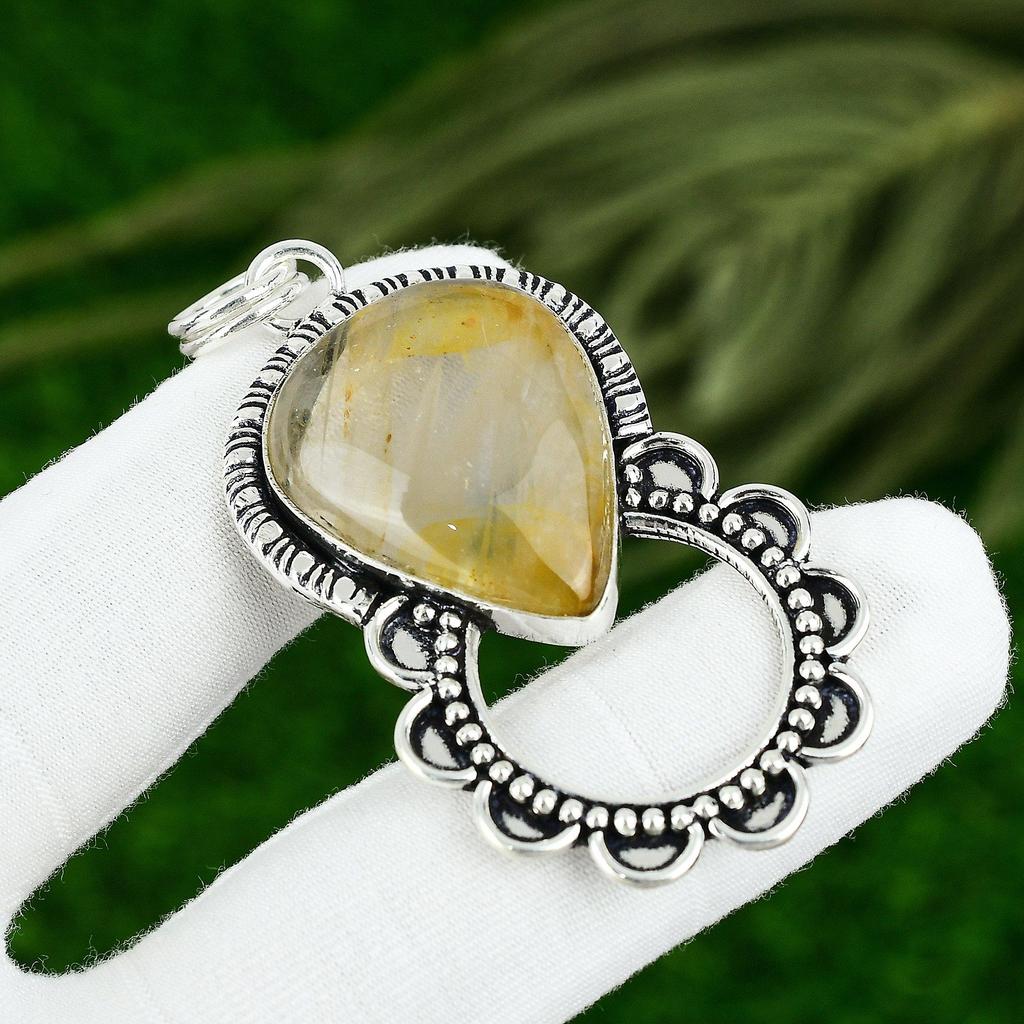 Mothers Day Deal 925 Silver Plume Agate Gemstone Anniversary Daughter Pendant