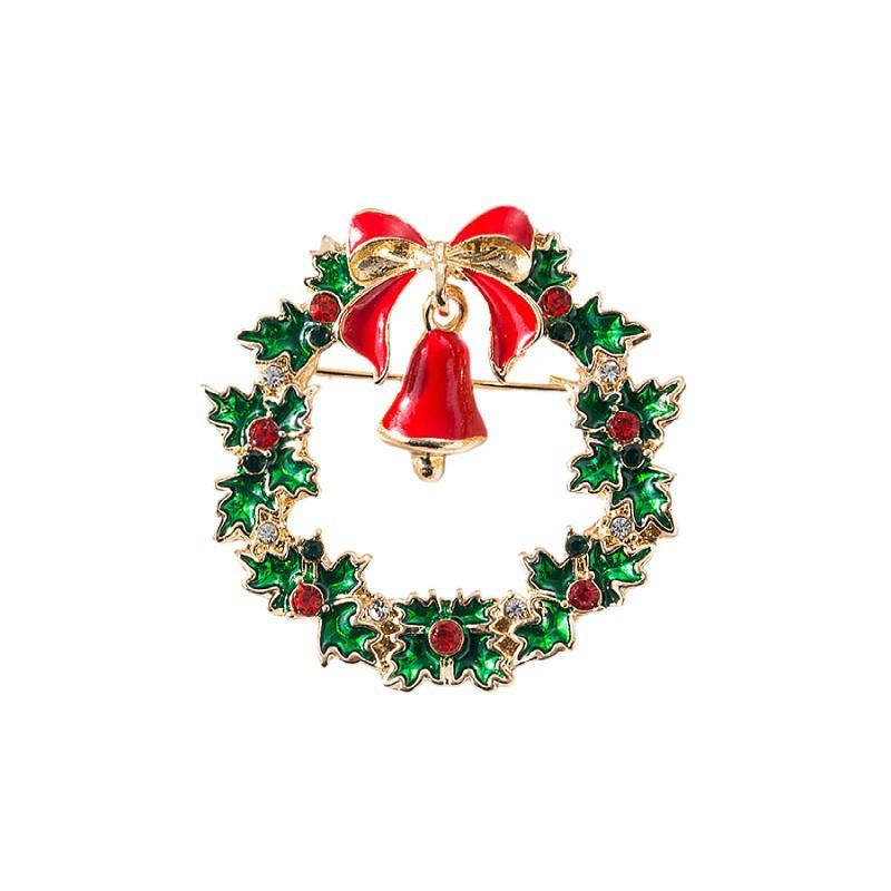 Legierung Weihnachtsbaum Schneemann Brosche, Pop Paar Elch Weihnachtsmann Brosche Ornament
