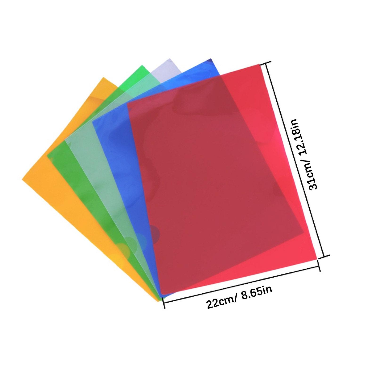 10Pcs A4 File Folders Plastic Clear Document Sleeves Insert Page Folder Office School Document Organizer Sheet Protectors