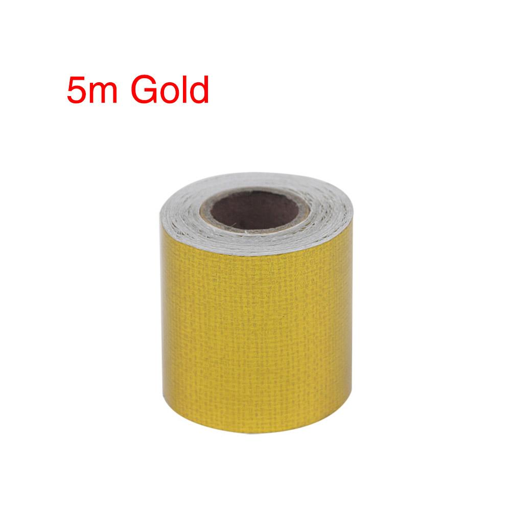 

Sclmotos -Car Automobile Motorcycle Refit Thermal Insulation Band Exhaust Muffler pipe Heat Wrap Roll Heat Shield Tape Racing 5M gold