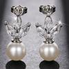 European and American women's fashionable and simple pearl earrings with personality, sweet and creative temperament, versatile earrings