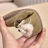 2025 Winter French Plush Fur Bow Lace Shoes: Elegant Birkenstock Style for Evening Gowns