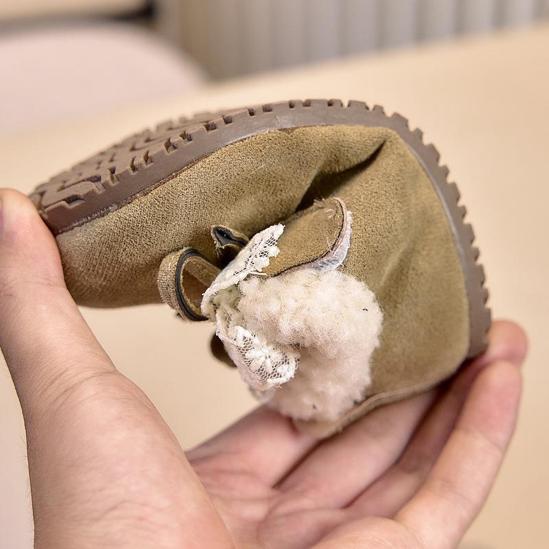 2025 Winter French Plush Fur Bow Lace Shoes: Elegant Birkenstock Style for Evening Gowns