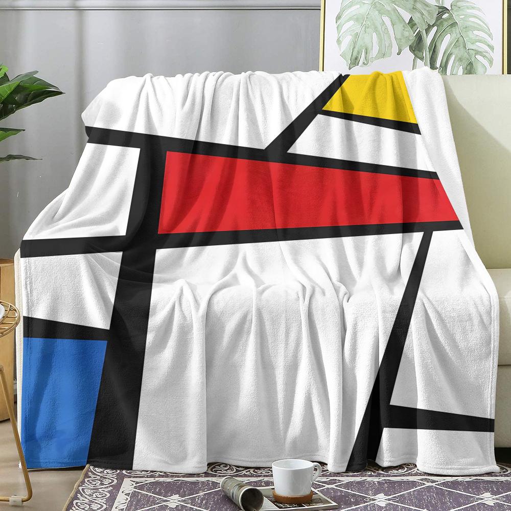 Geometrie Überwurf Weiche Flanell AC Decke Leicht Sommer Nickerchen Überwurf Gemütliche Decke für Sofa Bett Reisen Zuhause