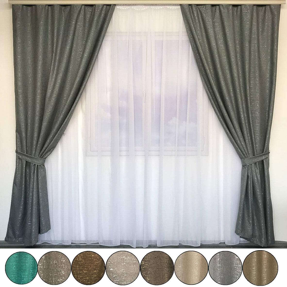 Luxueux Rideaux Occultants pour Salon Chambre Mode Rideaux Pépinière Cuisine Solide 150x270 cm (2 pièces) ALBO