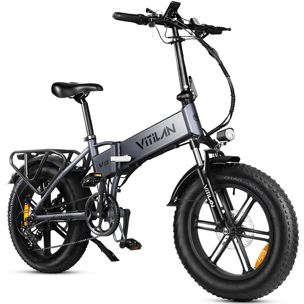 Electric Bicycle Vitilan V3 1200W Peak Motor 20" Fat Tire Foldable Electric Bike For Adult 48V 13AH LCD Display 7 Speed