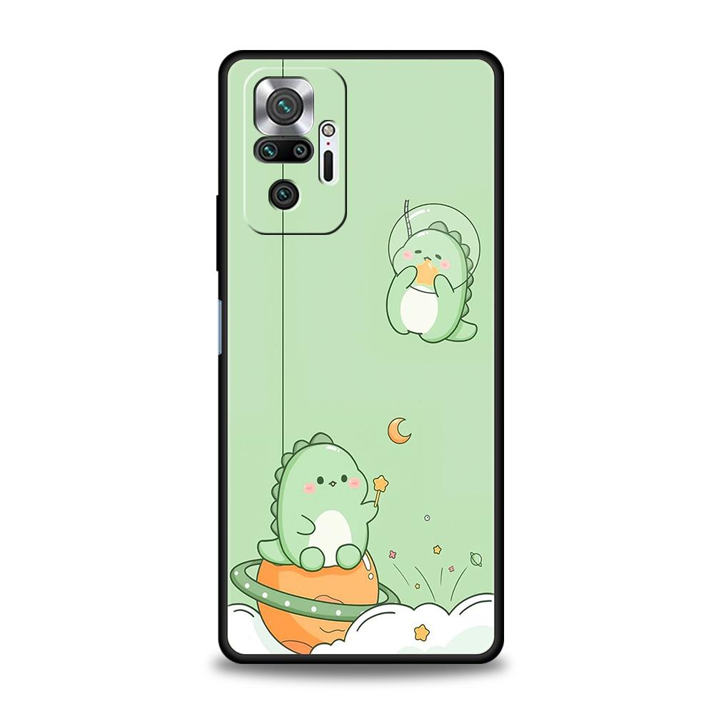Funny Cute Cartoon Dinosaur Phone Case Cover for Redmi 14C 10C Note 14 13 12 10 11 7 8T K40 K50 Gaming Pro Plus 5G Soft Shell