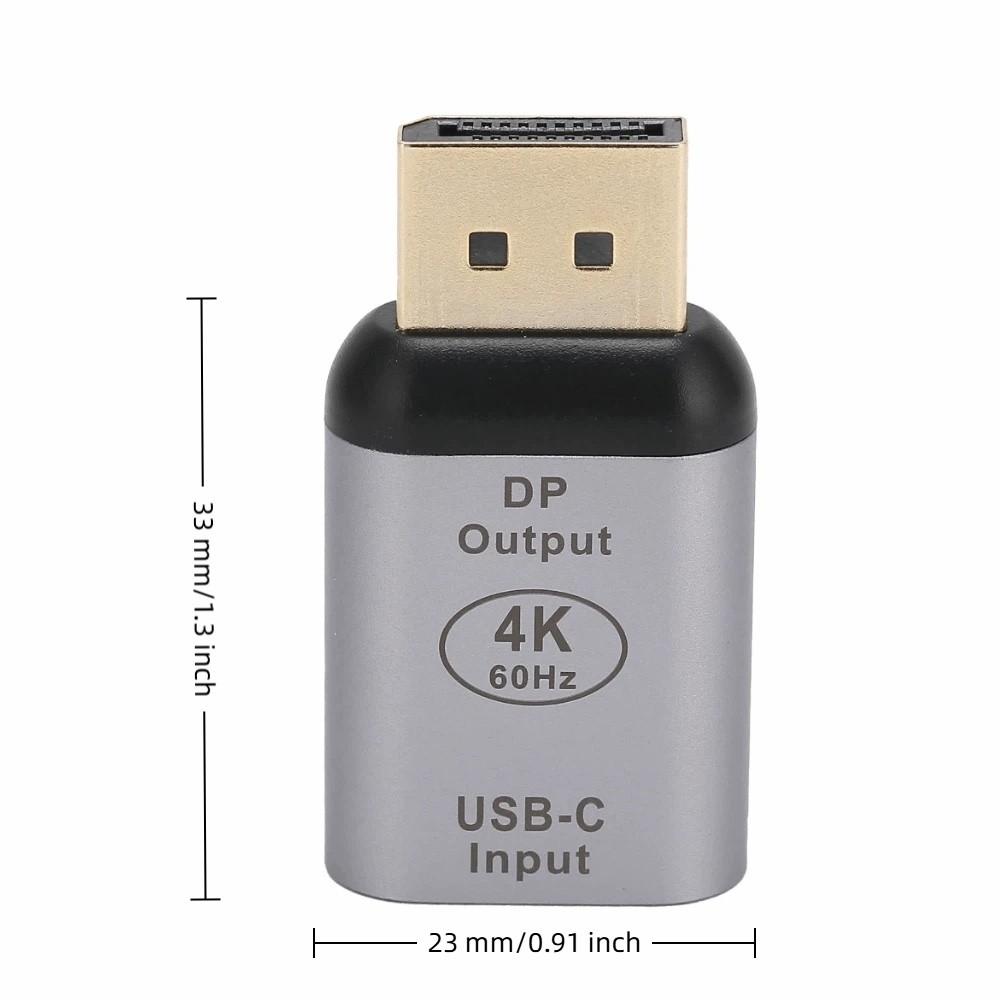 Plug and Play Type C Female to DP Male Adapter Video Converter for Windows/Android/OS X