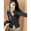 Vintage Long-sleeved Niche Knit Cardigan Coat Women's New Autumn Slimming Short Undercoat Top