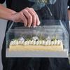 4pcs Transparent Portable Cake Roll Box with Paper Tray Cupcake Containers Holder Party Favors for Home Dessert Shop (Long)