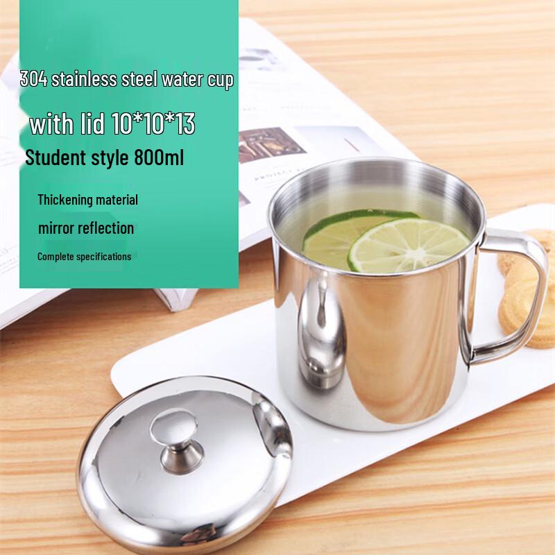 

Homeglen 304 Stainless Steel Mug with Lid and Handle 10cm with Lid