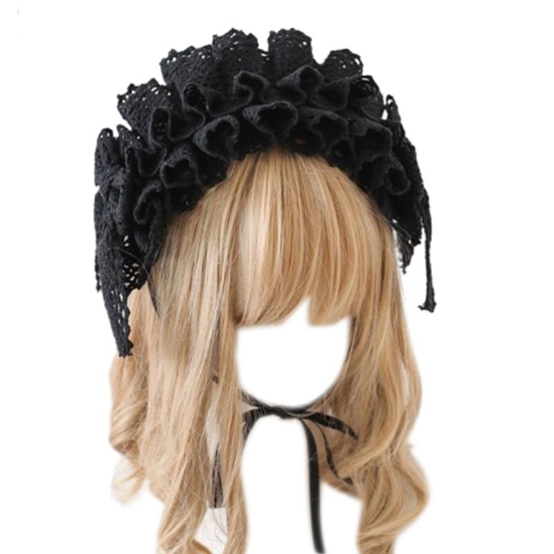 

Beautiful Gothic Maid Headpieces Bowknot Headpiece Cosplay Headbands Perfect for Parties Weddings and Photoshoots 1