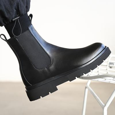 Chelsea Boots Men's High Top Casual British Smoke Boots Winter Fleece Martin Boots Men's Boots 2025