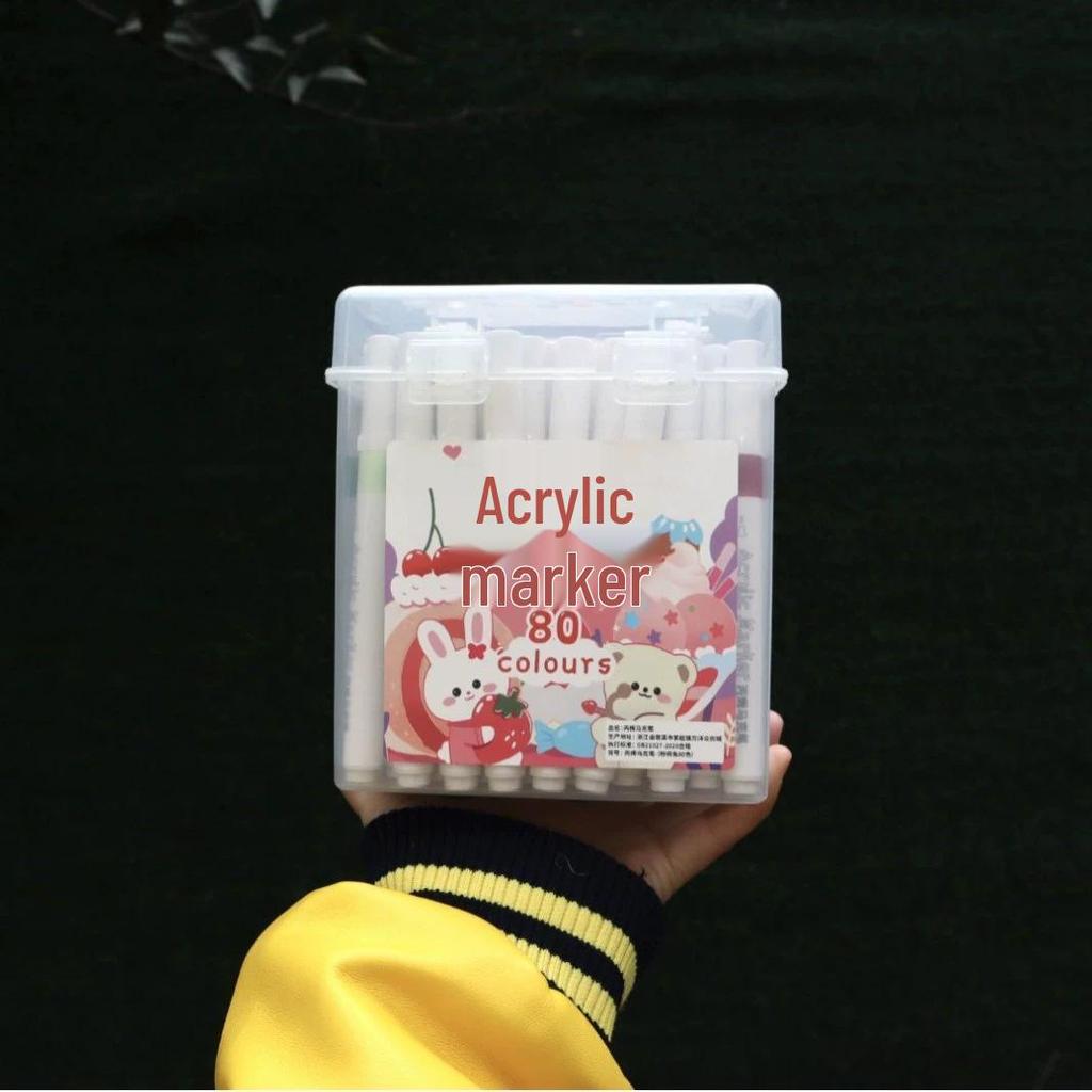 Acrylic Marker - Washable, Non-Bleed, Quick-Drying, Layerable, Waterproof Pen for Art & School.