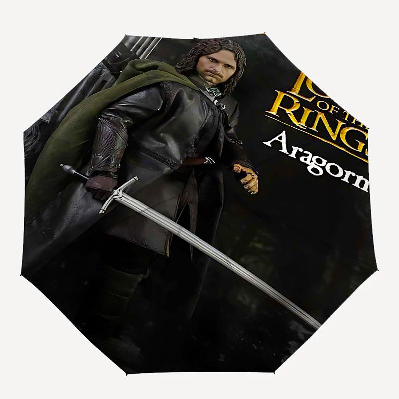 

1pc Aragorn Lord of the Rings Automatic Folding Umbrella - Compact 8-Rib Design, Durable Plastic & Iron1169L